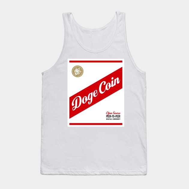 Dogecoin Beer Label Tank Top by jeffsmoll